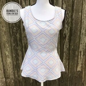 Annabella Peplum Sleeveless Blouse Size S
